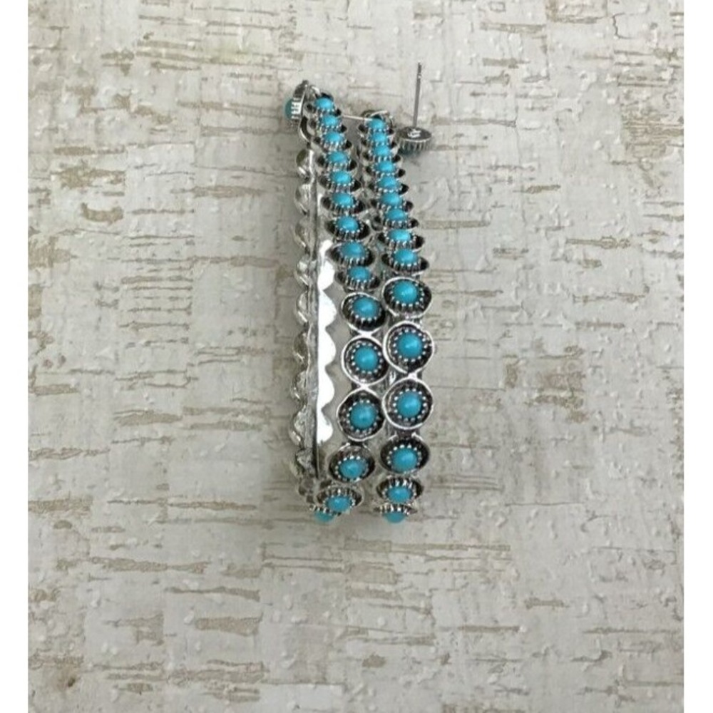 Set of 3 Turquoise-Inspired Drop Earrings – Stylish and Fashionable Earrings - Picture 3 of 3